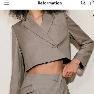 Reformation Jason Blazer Taupe - Size 2